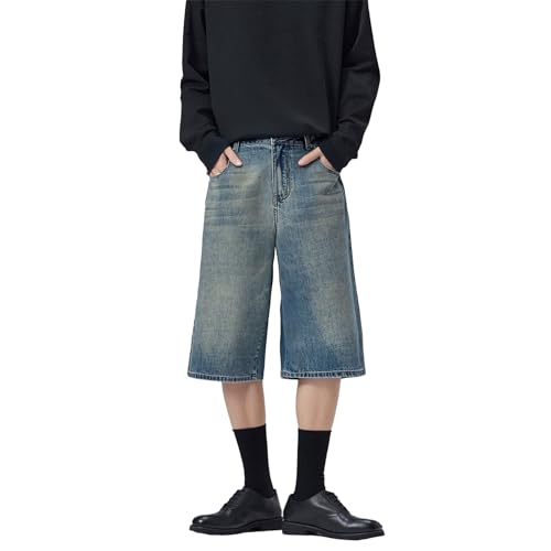 Short en jean baggy homme jambes larges respirant contre la chaleur