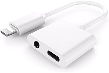 2 in 1 Lightning to 3.5mm Audio Adapter, Headphone Jack Adapter for iPhone 7/7 Plus[supports IOS 10.3.2 or later], Charge & Listen at the same time