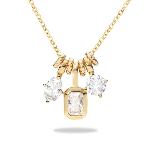 VICKWOOD Collier avec pendentif souvenir pour femme - En argent 925 - Zircon 5A - 45 cm - En émaraude/vert/rouge/bleu/rose - Chaîne en argent/or/or rose - Cadeau pour femme, Medium, Argent sterling