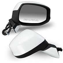 Passenger Side Mirror Compatible with Honda Civic 2012 2013 2014 Rear View Mirror with Power Glass,Non-Heated Manual Folding Paintable White