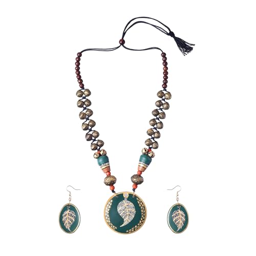 Image of AAKRITI ART CREATIONS Handcrafted Women's Jewelry Set - Elegant Ethnic Necklace and Earrings, Statement Fashion Accessories for Parties & Festivals