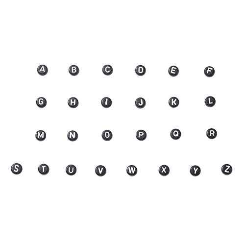 Cheriswelry 1776pcs/box Black Acrylic Alphabet Beads White A-Z Letter Spacer 7mm Flat Round Disc Coin Charms for Name Bracelet Necklace Jewellery Making - Image 2