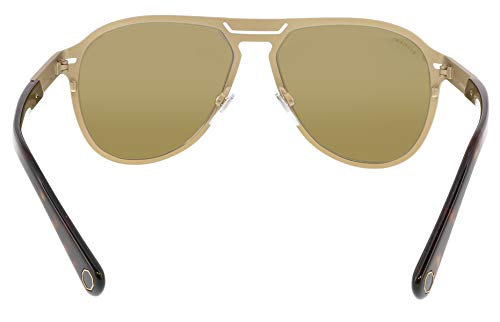 Bvlgari Men's BV5043TK Sunglasses Pale Gold Plated Matte/Polar Brown 57mm4