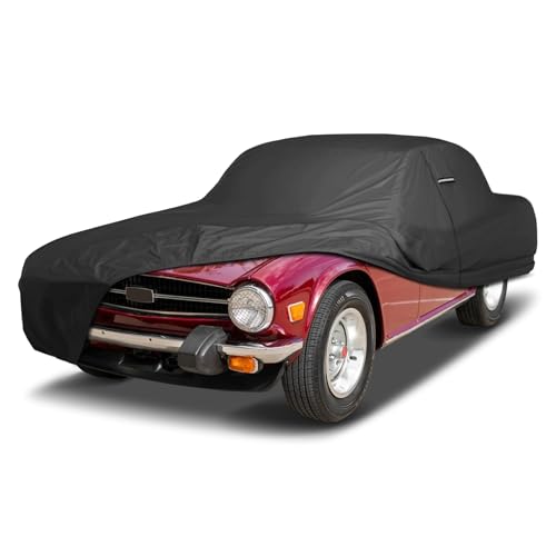 Image of iCarCover Premium Custom Car Cover for 1968-1981 Triumph TR6, TR7 Heavy Duty Waterproof All Weather Rain Snow UV Sun Protector Custom Fit Full Exterior Indoor Outdoor Protection Car Cover (Black)