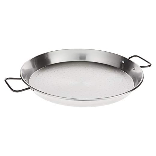 Garcima 16-inch Pata Negra Restaurant Grade Paella Pan, 40cm, Medium, Silver