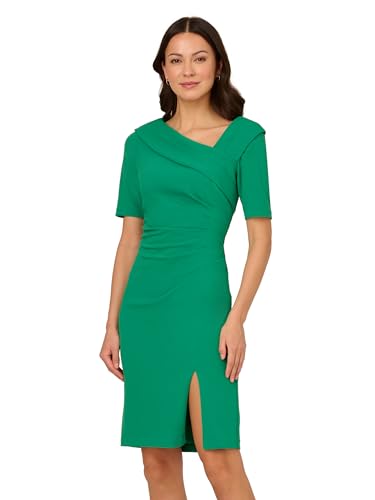 Adrianna Papell Women's Wrap Front Crepe Dress