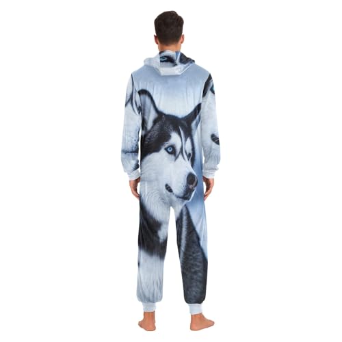 Pijama de Husky para Navidad ropa de dormir cálida familiar con capucha 7