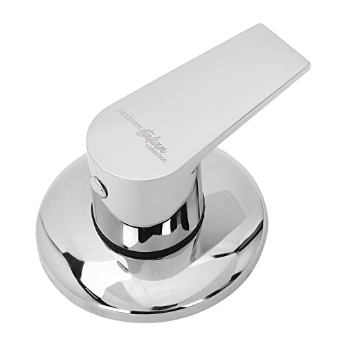 Image of Hindware Italian Collection F360052CP Element Exposed Part Kit for Flush Cock (with Sleeve, Handle & Flange), Brass with Chrome Finish