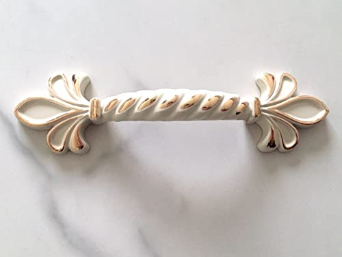 Poignée bouton commode Fleur de Lis pour tiroir et meuble de cuisine - 3
