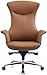 Minimalism Leather Executive Office Chair Commercial Grade 360° Swivel Computer Desk Chair Adjustable Height Reclining Chair with Soft Wide Seat for Work from Home Professionals Makeup Studio