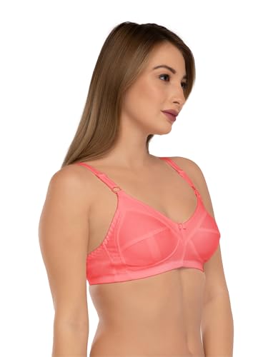 Image of DAISY DEE Women's Cotton Brassiere Non-Padded Wirefree Seamed Full Coverage Comfort-fit Cut and Sew, with Broader Band Regular /Dress /Saree Bra - NSHPU