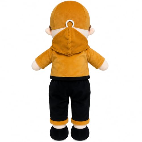 Image of Jiuliang Boy Soft Doll 65 cm | Cute Plush Boy Doll with Cap, Hoodie & Black Pants | Soft Stuffed Toy for Kids | Birthday Gift for Boys & Girls(Orange /Black)