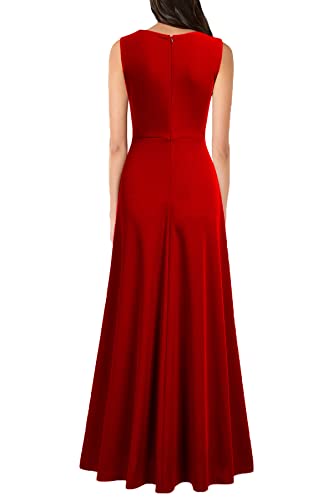 Image of MUSHARE Women's V Neck Sleeveless Split Formal Dress Cocktail Party Prom Long Dresses