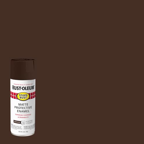 Image of Rust-Oleum 369195 Stops Rust Spray Paint, 12 oz, Matte Spiced Cocoa