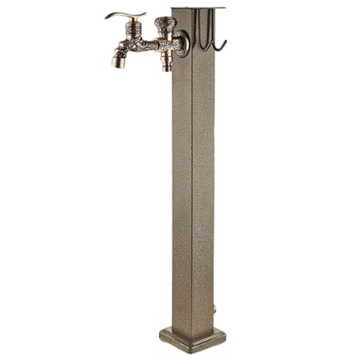 ByteRunning Grifo de Agua para jardín con Columna,Fuente Jardín de Pie,Columna de Agua Independiente para jardín,anticongelante,de Acero Inoxidable,Cuadrada,para riego,irrigación y Lavado