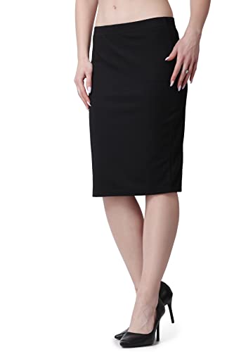 Image of POPWINGS Casual Solid Pencil Skirt for Women || Knee-Length Skirt for Women || Stylish Mini Skirt for Women || Summer Pencil Skirt for Women