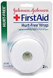 Johnson & Johnson First Aid Hurt-Free Wrap (2-Inch), 1-Count Rolls (Pack of 4)