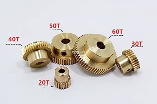 Engrenage à Vis Sans Fin En Cuivre - Réduction 1:60 - Module 0.5 - Diamètre De Trou 4/5/6mm - Pour Moteurs Et Systèmes De Transmission - 5