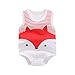 Baby Kinder Baby Jungen Mädchen Ärmellos Baumwolle Overall Cartoon Print Strampler Gr. 80 cm, rot