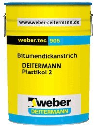 weber.tec 905 - Bitumendickanstrich, Bitumen, Bitumenanstrich 10L - schwarz, sehr gute Haftung wasserundurchlässig hohe Witterungsbeständigkeit