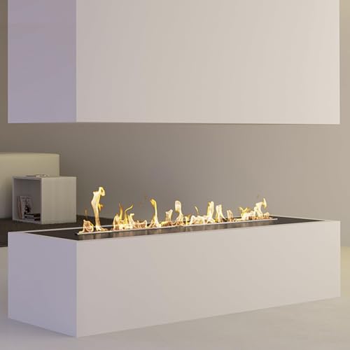 Quemador de bioetanol en acero inoxidable, chimenea de etanol, estufa de bioetanol, chimenea de combustión limpia para patio interior y exterior (100 cm)