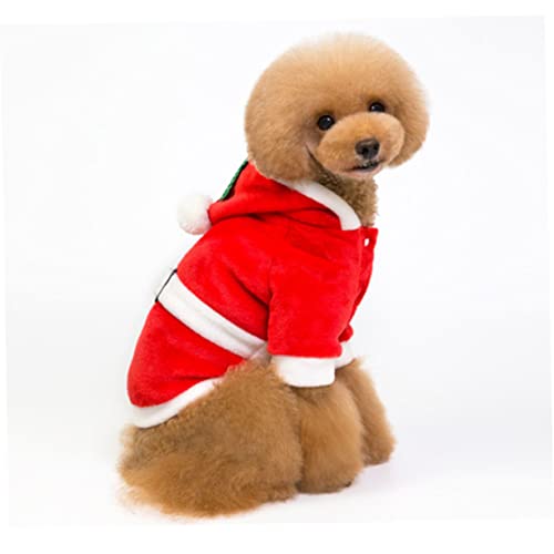 Manteau d'hiver pour chien costume à capuche vêtements de Noël flanelle