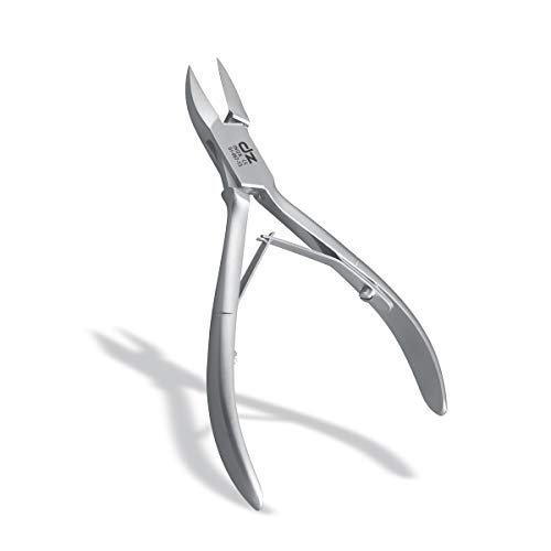 DZ - Alicates para esquinas con filo curvado, para trabajar hasta en el pliegue de las uñas y en la zona de las esquinas, herramienta de podología (13 cm) Cover