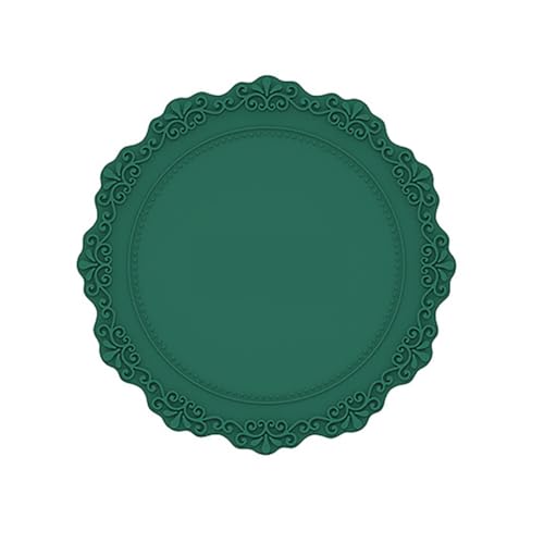Set de table rond en silicone vert résistant chaleur imperméable 22,9 cm