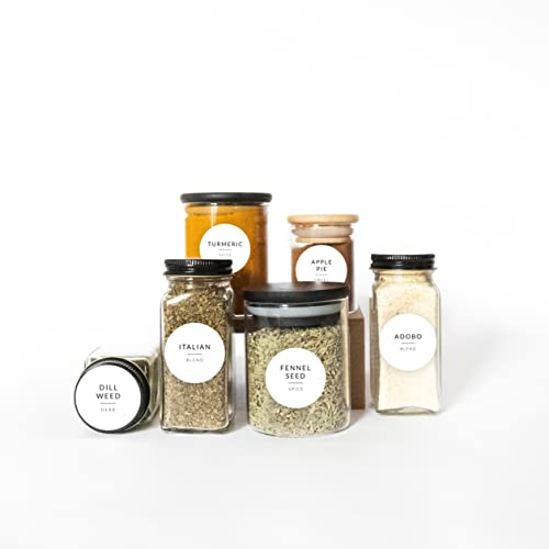 Image of SAVVY & SORTED - Round Spice Labels for Spice Jar Lids, 140 Spice Jar Labels for Spice Containers, Spice Labels - Spice Organization Labels, Herb Seasoning Labels, Pantry Labels for Jars