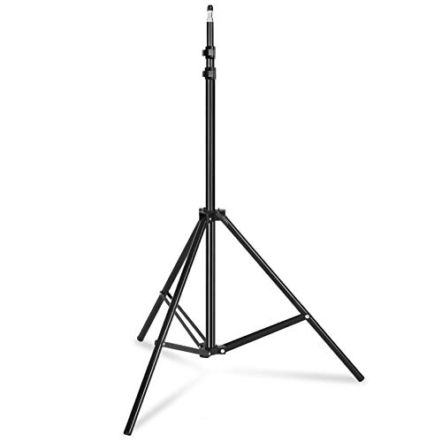 LOMTAP 6.5 Feet/2M Photography Light Stand Portable Adjustable Light Weight Tripod Stands for Photo Studio Video Softbox Umbrella Ring Light Flashes Reflector and Other Photographic Equipment (Black)