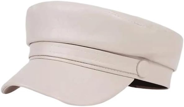 PU Flat Top Beret Women's British Casual Warm Hat