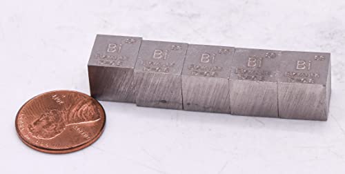 Image of 0.39 inch 10mm Bismuth Metal Cube Bi up to 99.9% Pure Periodic Table Element Engraved Density Collection Science Education Display Block Cube + Acrylic Case Box - 1PC