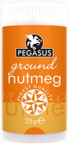 PEGASUS Ground Nutmeg 25g Premium Spice for Cooking Baking & Flavouring Aromatic Nutmeg Powder for Sauces Desserts Beverages Soups & More (Pack of 1)
