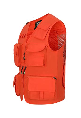 Hbufnha Hunting Vest Blaze Orange Hunter Safety Vest With Multi Pocket For Fishing Travel Photo 02-Or-M thumb #2