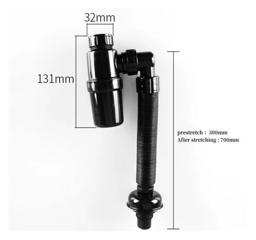 Colador para fregadero con tubo de drenaje flexible y desodorante para lavabo 3