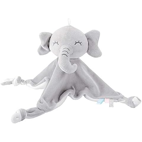 Lekebaby Schmusetuch Elefant,Schnuffeltuch 0+ Monaten Kuscheltuch für Babys & Kleinkinder-Baby Kuscheltier(grau) Cover