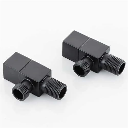 Vanne d'angle noire design en acier inoxydable pour commande d'eau lavabo