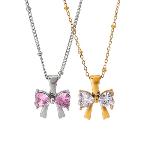 Collier chaîne avec nœud blanc pour illuminer un décolleté terne