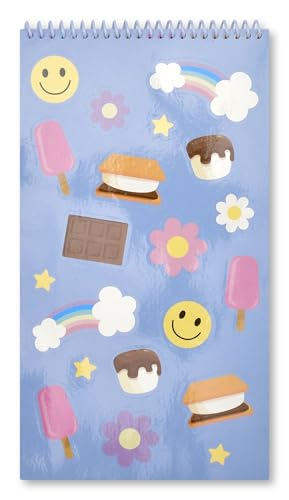 Image of iscream Fold and Send Girls Stationery Card Pad with Seals - Camp Notes | 40 Pack, Cute Design, Spiral Bound, Large 10.5 inch x 5.75 inch Cards, Coordinating Sticker Sheets, Fold and Send, Summer Camp Ready