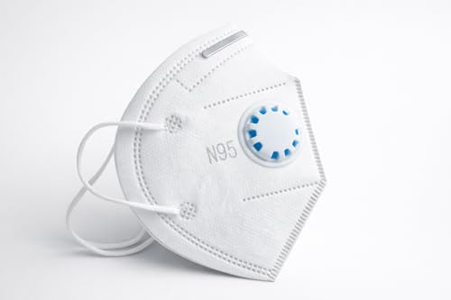 Image of N95 Premium N95 Respirator Mask with Exhalation Valve | Foldable Cup Style | Adjustable Nose Clip | Comfortable Ear Loop | High Filtration Protection (White)