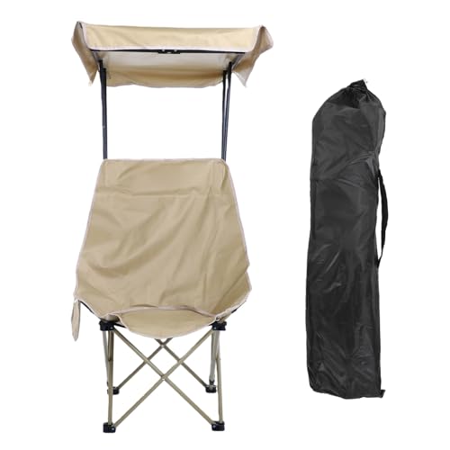Chaise de camping portable GOWENIC avec parasol réglable kaki