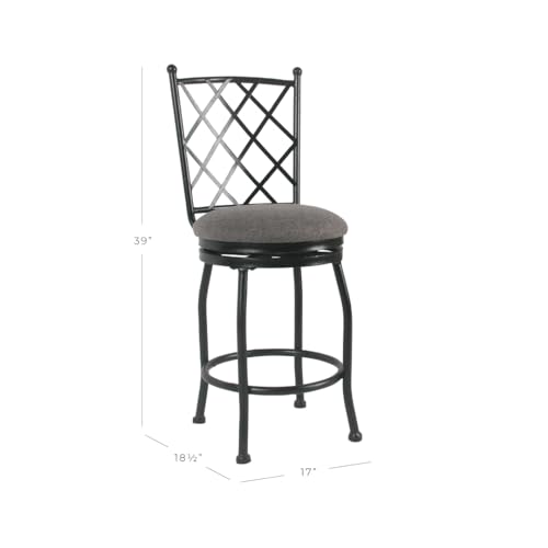 Image of HomePop Metal Counter Stool, 24-Inch, Gray Woven