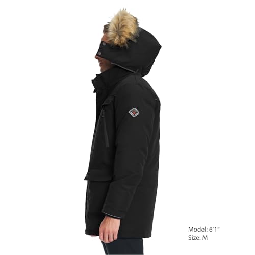 ALPINE NORTH Fraser Men’s Vegan Down Parka with Faux Fur Hood - Insulated, Water-Repellent, Relaxed Fit Winter Coat For Men2