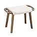 MRDAER Nussbaumfarbener Schminkhocker Fußhocker Massivholzsofa Teehocker, Schuhbank am Flureingang, Klavierhocker mit 4 Beinen geschwungene Sitzgelegenheiten