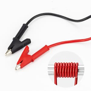 Image of Dual Alligator Clips Electrical Test Leads,Insulation Car Battery Test Lead, for Multimeter Leads,Jumper Wires Alligator Clips Length 3.3 ft /1m 2 Pcs
