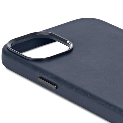 Coque cuir iPhone 15 Plus MagSafe DECODED Navy - Protection arrière de smartphone - 5
