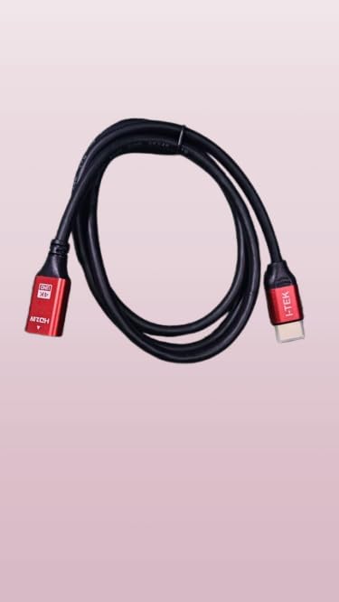 Image of HDMI Extension Cable 4K 60Hz High Speed HDMI Extender Cord Male to Female Connector (HDR HDCP 2.2), Compatible with Roku TV Streaming Stick, Bluray Player, HDTV, Laptop, PC - (1.5meter) Red