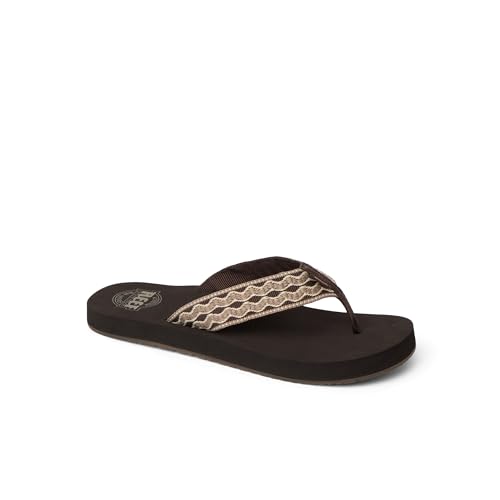 REEF Mens Smoothy Beach Flip Flop, Soft Woven Strap Made From 100% Recycled PET, Brown/Brown, 5 - image 7