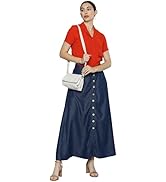 Codaisy Full Length Light Denim Button-up Blue Skirt
