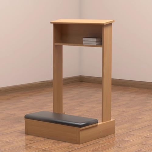 Tabouret de prière en bois avec tapis confortable et table de lecture ergonomique